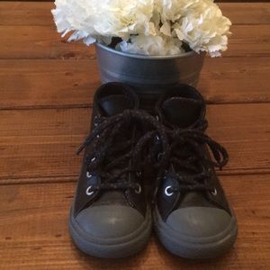Black Leather Toddler Converse
